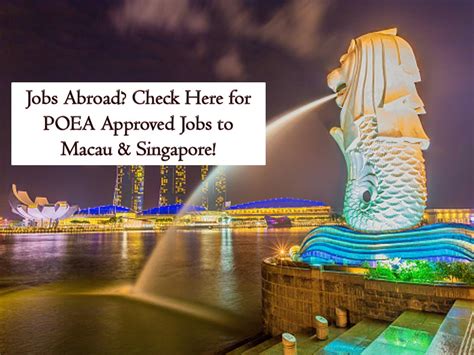 POEA Approved Job Orders in Macau .